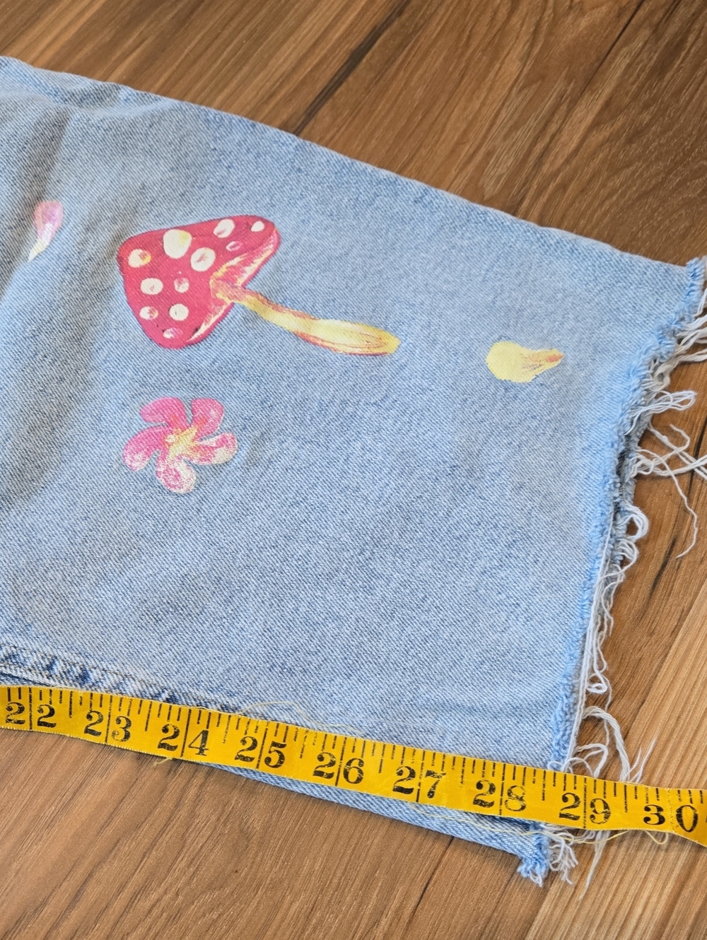 Wild Fable 12 Blue Denim Boyfriend Jeans with Hand-Painted Peace - Picture 4 of 8